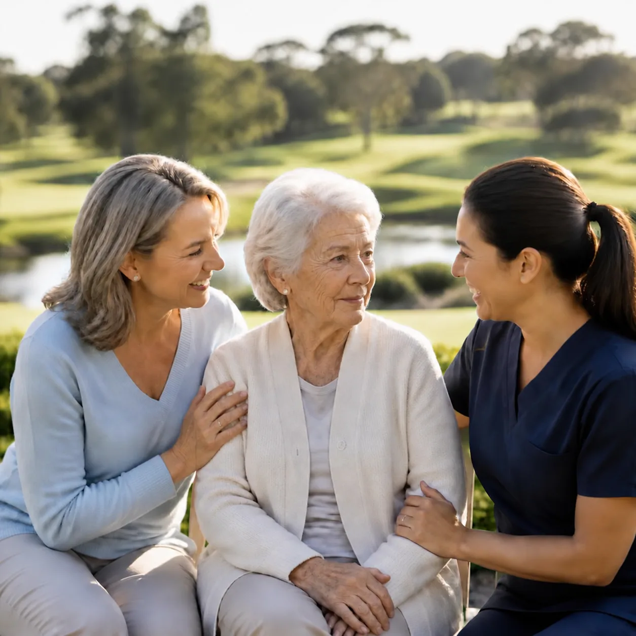 A family reviewing plans with a Vista team member