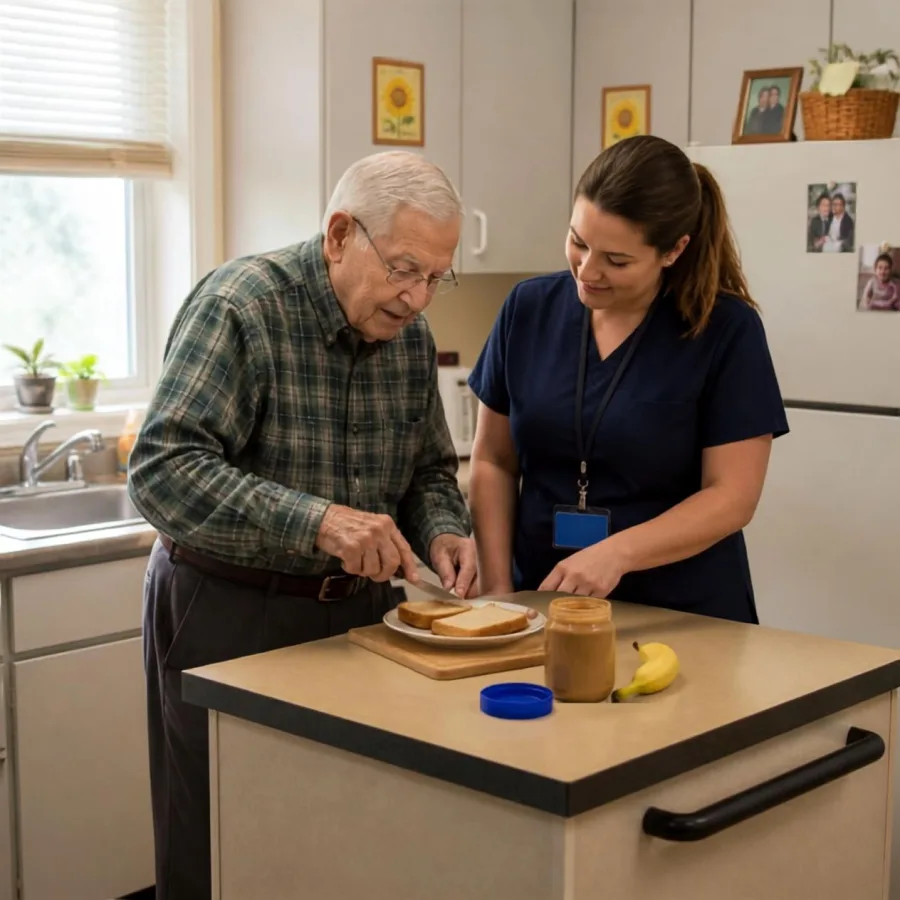 Residents enjoying a nutritious meal